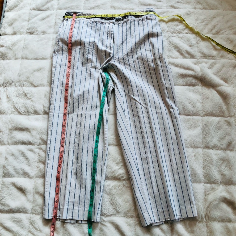 Talbots Striped White & Blue Pull-On Pants - Picture 4 of 9